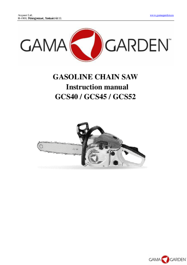 GCS 40 Petrol chainsaw Instruction manual