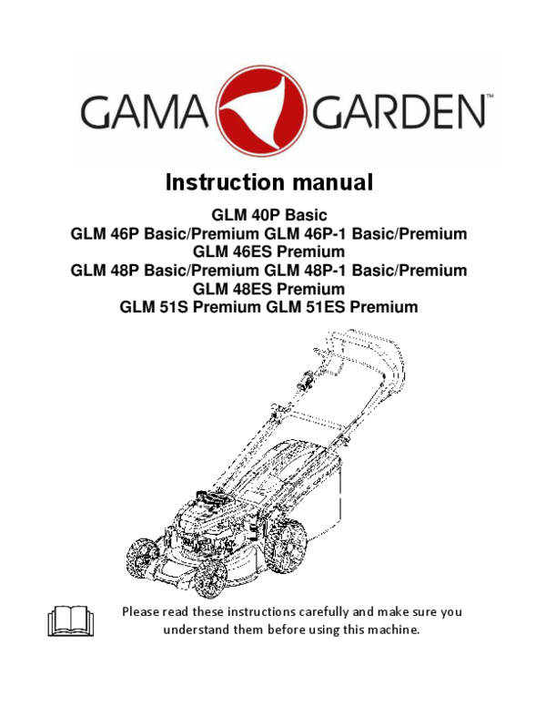 GLM 46P-1 Basic Petrol lawnmower Instruction manual
