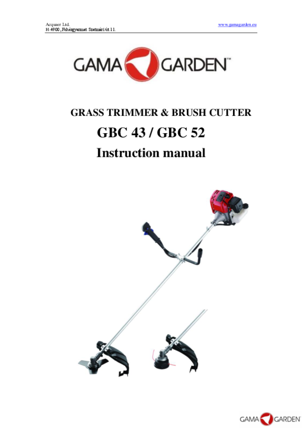 GBC 52 Brush cutter Instruction manual
