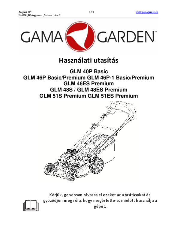 GLM 46P-1 BS Premium Benzinmotoros fűnyíró Kezelési útmutató